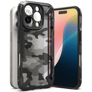 Husa pentru iPhone 16 Pro Max, ru iPhone 16 Pro Max - Ringke Fusion X Design, K50, Policarbonat, Camo Black