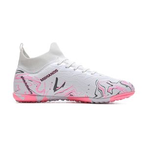 Ghete de fotbal MBrands, 8.3 cu glezna pentru teren sintetic, culoare alb