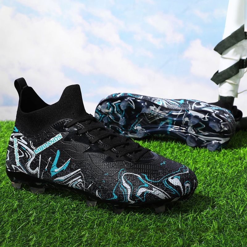 Sport si Outdoor - Echipament Sportiv - Incaltaminte sport - Pantofi sport - Ghete de fotbal MBrands, 8.3 cu glezna crampoane, culoare negru 43 - Infinity.ro