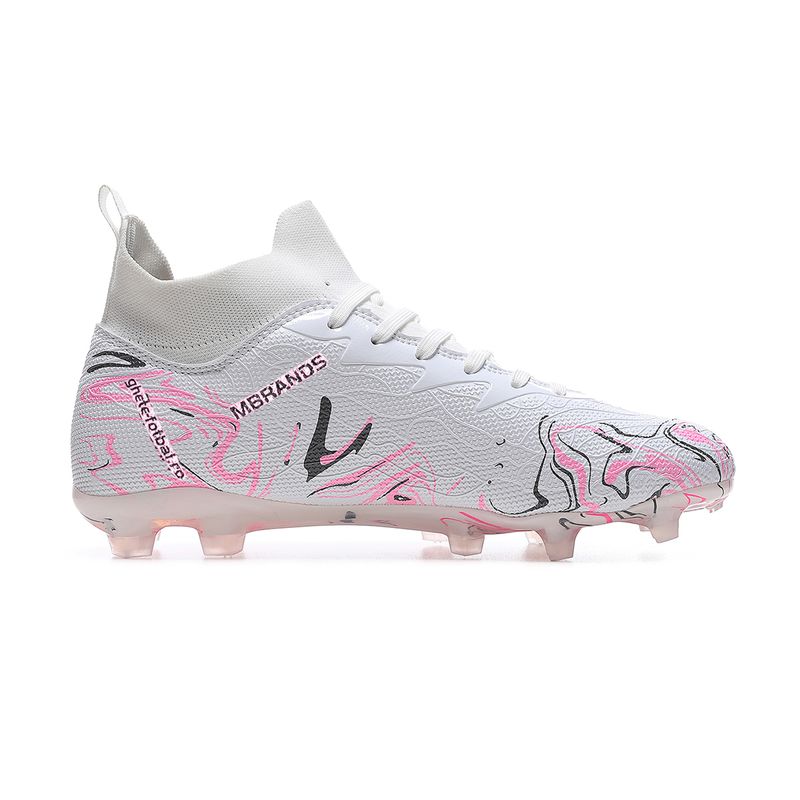 Sport si Outdoor - Echipament Sportiv - Incaltaminte sport - Pantofi sport - Ghete de fotbal MBrands, 8.3 cu glezna crampoane, culoarea alb 43 - Infinity.ro