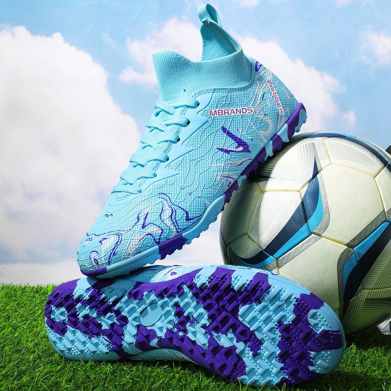 Sport si Outdoor - Echipament Sportiv - Incaltaminte sport - Pantofi sport - Ghete de fotbal MBrands, 8.3 cu glezna pentru teren sintetic, culoare turcoaz 36 - Infinity.ro