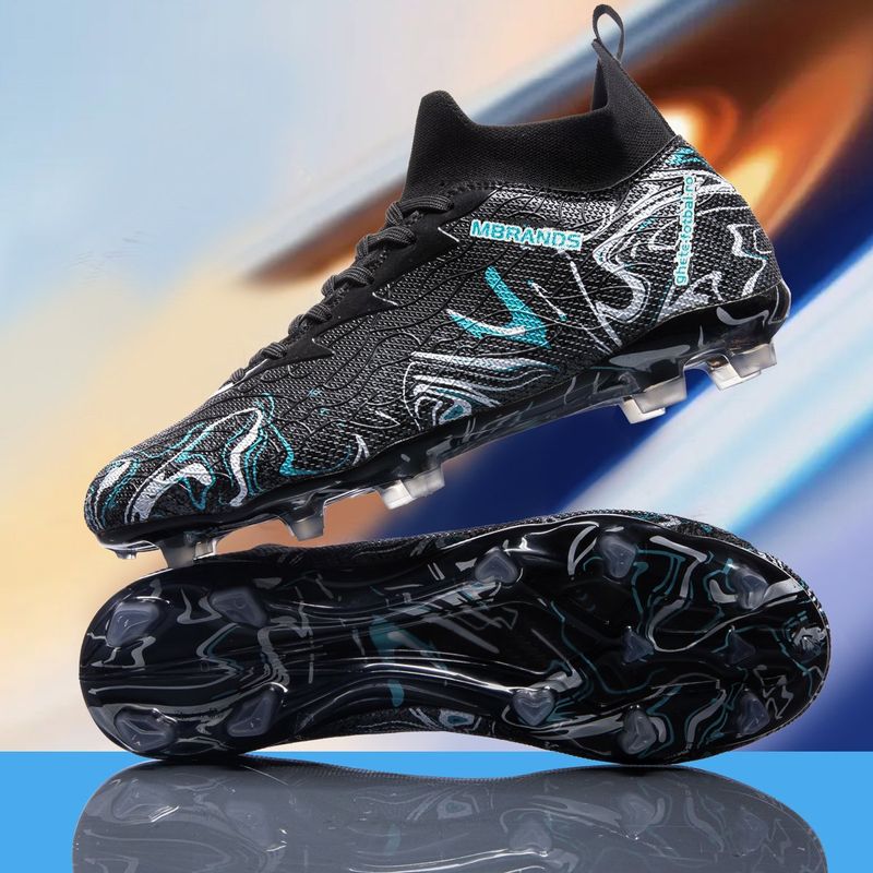 Sport si Outdoor - Echipament Sportiv - Incaltaminte sport - Pantofi sport - Ghete de fotbal MBrands, 8.3 cu glezna crampoane, culoare negru 43 - Infinity.ro