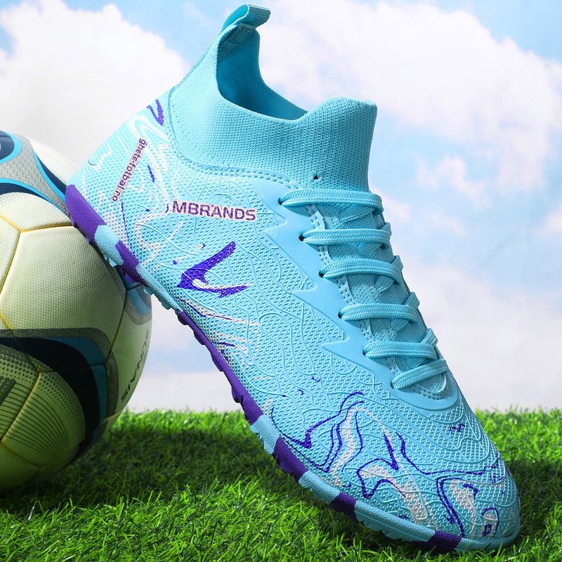 Sport si Outdoor - Echipament Sportiv - Incaltaminte sport - Pantofi sport - Ghete de fotbal MBrands, 8.3 cu glezna pentru teren sintetic, culoare turcoaz 36 - Infinity.ro