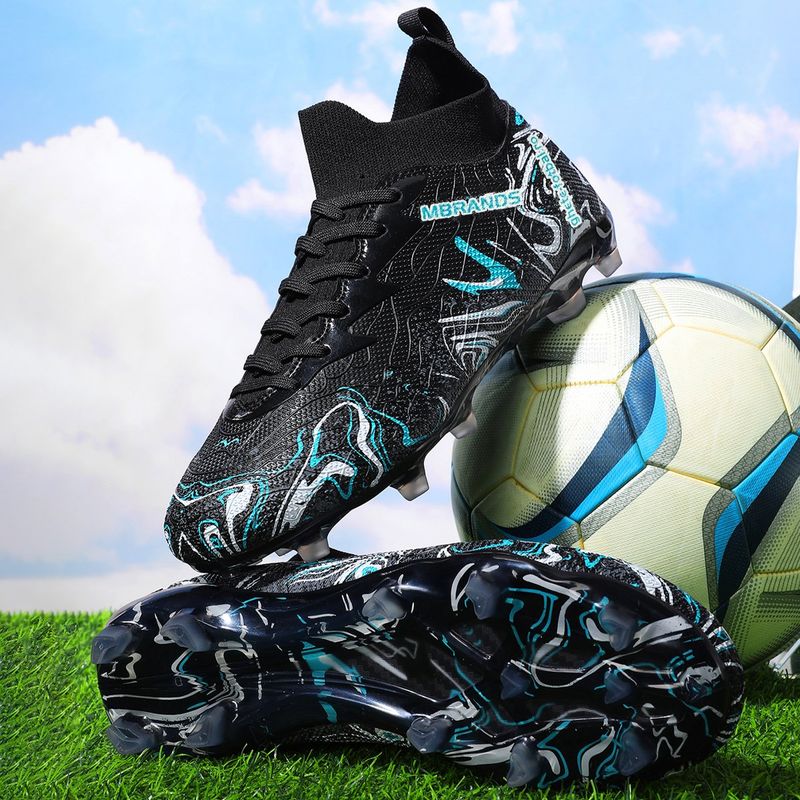 Sport si Outdoor - Echipament Sportiv - Incaltaminte sport - Pantofi sport - Ghete de fotbal MBrands, 8.3 cu glezna crampoane, culoare negru 43 - Infinity.ro