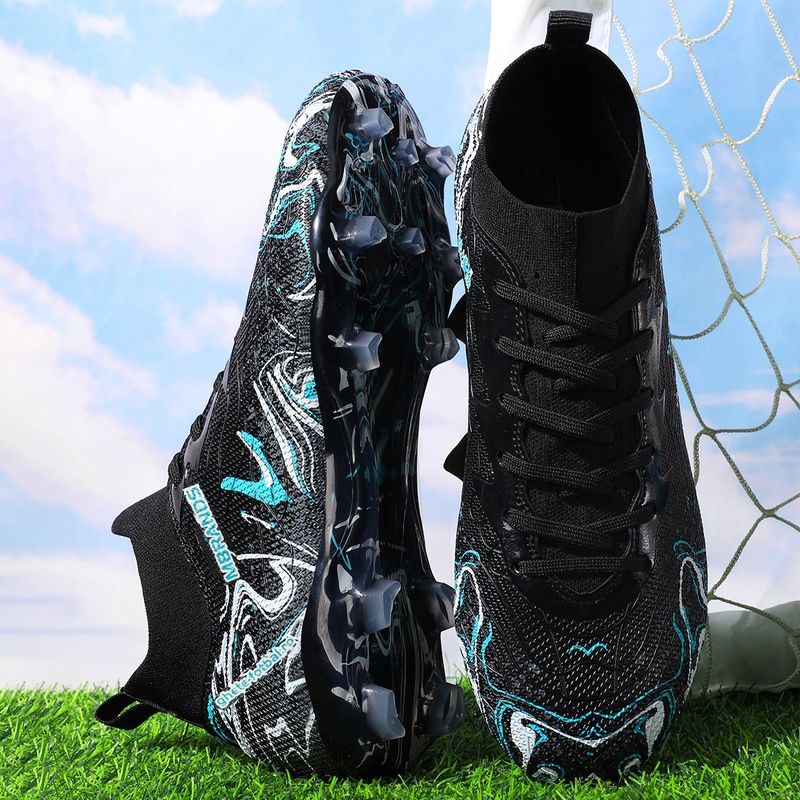 Sport si Outdoor - Echipament Sportiv - Incaltaminte sport - Pantofi sport - Ghete de fotbal MBrands, 8.3 cu glezna crampoane, culoare negru 43 - Infinity.ro