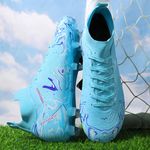 Sport si Outdoor - Echipament Sportiv - Incaltaminte sport - Pantofi sport - Ghete de fotbal MBrands, 8.3 cu glezna crampoane, culoare turcoaz 36 - Infinity.ro