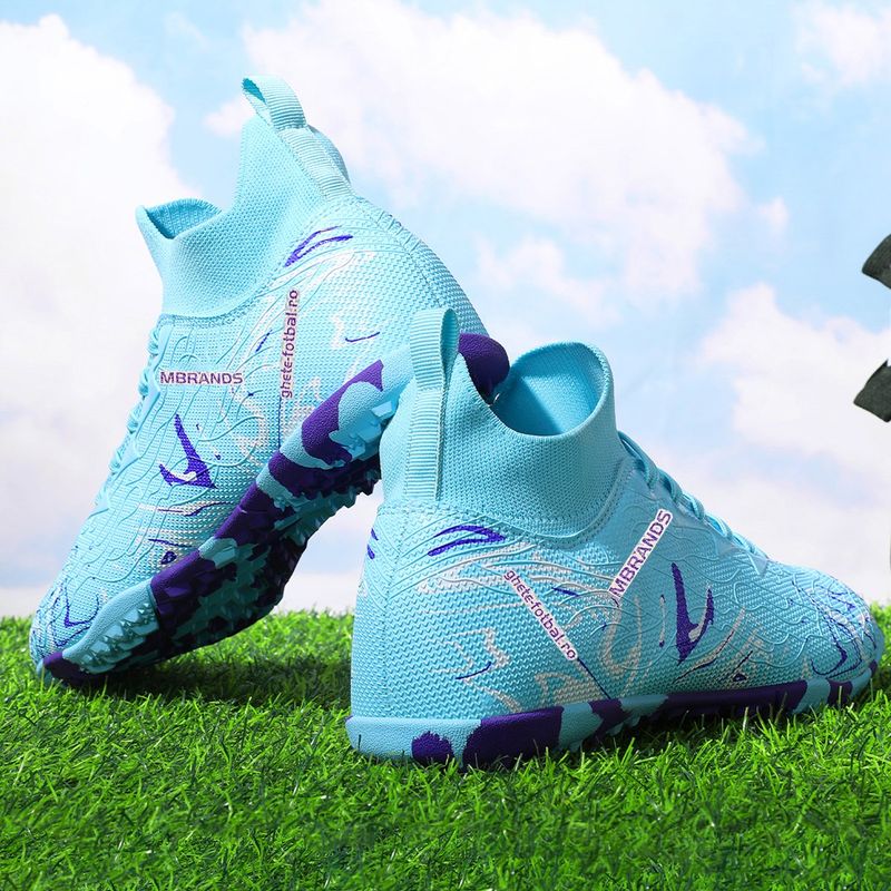 Sport si Outdoor - Echipament Sportiv - Incaltaminte sport - Pantofi sport - Ghete de fotbal MBrands, 8.3 cu glezna pentru teren sintetic, culoare turcoaz 36 - Infinity.ro