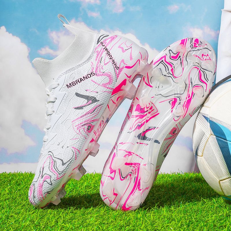 Sport si Outdoor - Echipament Sportiv - Incaltaminte sport - Pantofi sport - Ghete de fotbal MBrands, 8.3 cu glezna crampoane, culoarea alb 37 - Infinity.ro