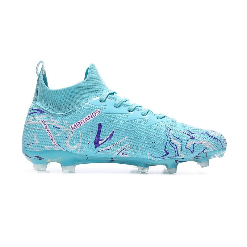 Sport si Outdoor - Echipament Sportiv - Incaltaminte sport - Pantofi sport - Ghete de fotbal MBrands, 8.3 cu glezna crampoane, culoare turcoaz 39 - Infinity.ro