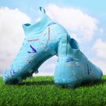 Sport si Outdoor - Echipament Sportiv - Incaltaminte sport - Pantofi sport - Ghete de fotbal MBrands, 8.3 cu glezna crampoane, culoare turcoaz 39 - Infinity.ro