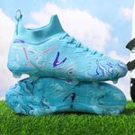 Sport si Outdoor - Echipament Sportiv - Incaltaminte sport - Pantofi sport - Ghete de fotbal MBrands, 8.3 cu glezna crampoane, culoare turcoaz 39 - Infinity.ro