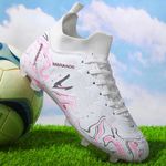 Sport si Outdoor - Echipament Sportiv - Incaltaminte sport - Pantofi sport - Ghete de fotbal MBrands, 8.3 cu glezna crampoane, culoarea alb 43 - Infinity.ro