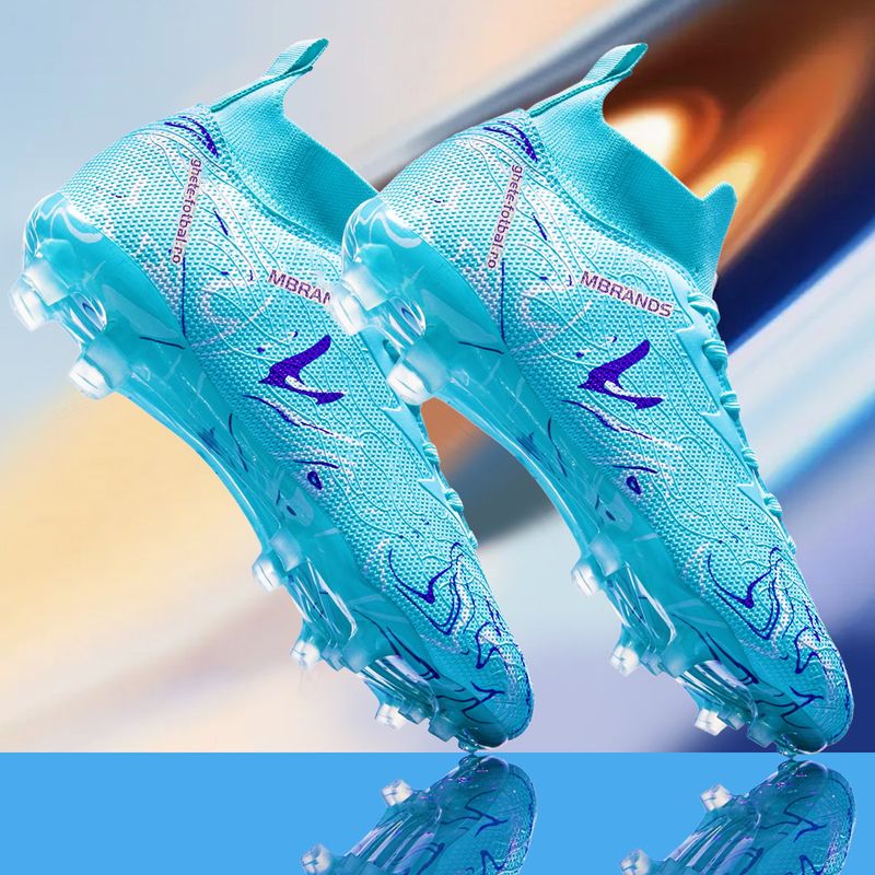 Sport si Outdoor - Echipament Sportiv - Incaltaminte sport - Pantofi sport - Ghete de fotbal MBrands, 8.3 cu glezna crampoane, culoare turcoaz 39 - Infinity.ro