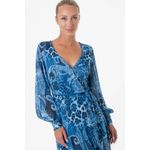 Fashion, accesorii si bijuterii - Femei - Imbracaminte femei - Rochii femei - Rochie asimetrica Guess cu imprimeu paisley W3YK48,  L INTL, Bleumarin - Infinity.ro