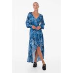 Fashion, accesorii si bijuterii - Femei - Imbracaminte femei - Rochii femei - Rochie asimetrica Guess cu imprimeu paisley W3YK48,  L INTL, Bleumarin - Infinity.ro