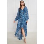Fashion, accesorii si bijuterii - Femei - Imbracaminte femei - Rochii femei - Rochie asimetrica Guess cu imprimeu paisley W3YK48,  L INTL, Bleumarin - Infinity.ro