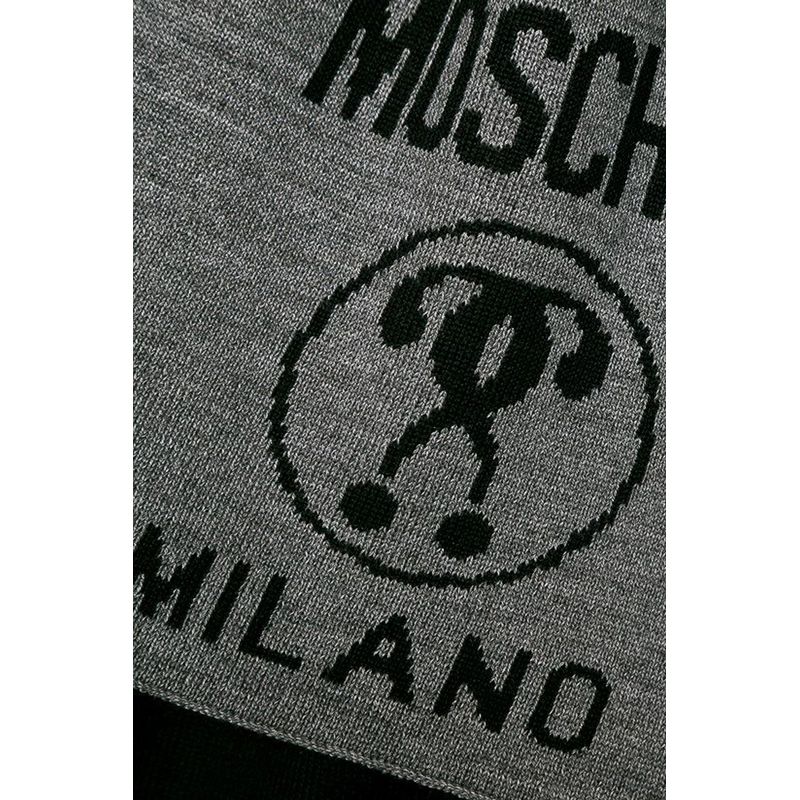 Fashion, accesorii si bijuterii - Barbati - Accesorii barbati - Esarfe si fulare barbati - Fular din amestec de lana cu model logo contrastant 170 x 28 cm Gri | Negru - Infinity.ro