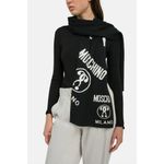 Fashion, accesorii si bijuterii - Barbati - Accesorii barbati - Esarfe si fulare barbati - Fular din amestec de lana cu model logo contrastant 170 x 28 cm Negru | Alb - Infinity.ro