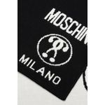 Fashion, accesorii si bijuterii - Barbati - Accesorii barbati - Esarfe si fulare barbati - Fular din amestec de lana cu model logo contrastant 170 x 28 cm Negru | Alb - Infinity.ro