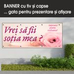 Carti si Birotica - Papetarie - Afise si stickere - Banner MEDIA, Vrei sa fii sotia mea model 1, 250 x 100 cm - Infinity.ro