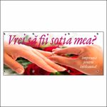 Carti si Birotica - Papetarie - Afise si stickere - Banner MEDIA, Vrei sa fii sotia mea model 2, 150 x 60 cm - Infinity.ro