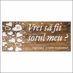 Carti si Birotica - Papetarie - Afise si stickere - Banner MEDIA, Vrei sa fii sotul meu model 2, 200 x 80 cm - Infinity.ro