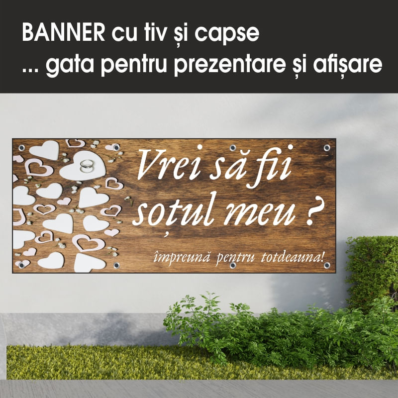 Carti si Birotica - Papetarie - Afise si stickere - Banner MEDIA, Vrei sa fii sotul meu model 2, 200 x 80 cm - Infinity.ro