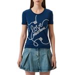 Fashion, accesorii si bijuterii - Femei - Imbracaminte femei - Tricouri si topuri femei - Tricou Dama Love Moschino W4H1939, XS INTL, Albastru - Infinity.ro