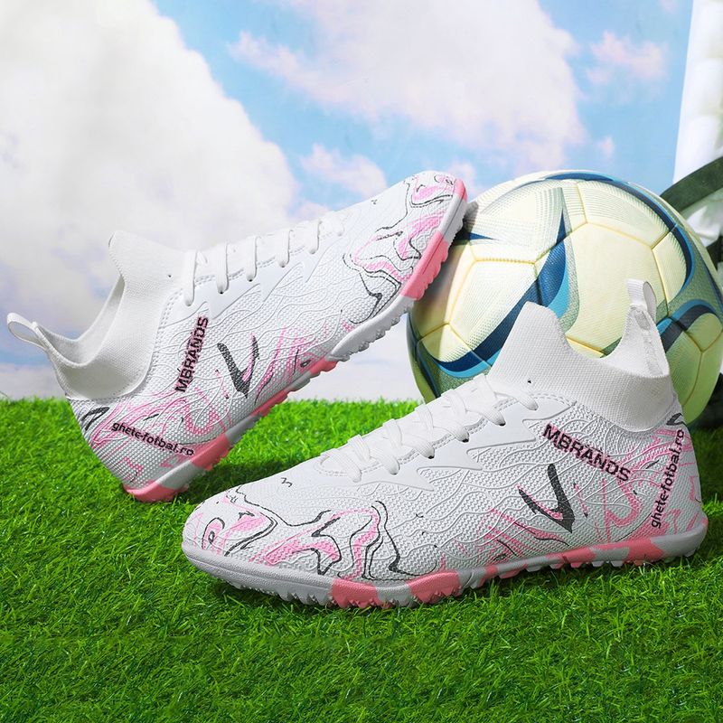 Sport si Outdoor - Echipament Sportiv - Incaltaminte sport - Pantofi sport - Ghete de fotbal MBrands, 8.3 cu glezna pentru teren sintetic, culoare alb 37 - Infinity.ro