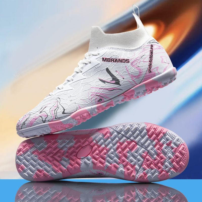 Sport si Outdoor - Echipament Sportiv - Incaltaminte sport - Pantofi sport - Ghete de fotbal MBrands, 8.3 cu glezna pentru teren sintetic, culoare alb 37 - Infinity.ro