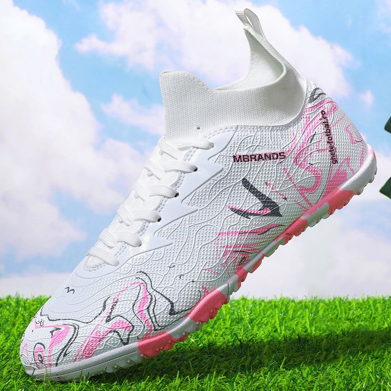 Sport si Outdoor - Echipament Sportiv - Incaltaminte sport - Pantofi sport - Ghete de fotbal MBrands, 8.3 cu glezna pentru teren sintetic, culoare alb 38 - Infinity.ro