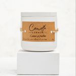 Casa si Gradina - Decoratiuni - Aromaterapie si lumanari - Lumanari si candele - Lumanare handmade din ceara naturala de soia 100%, aroma Coniac si praline, Recipient ceramic alb, 150 g - Infinity.ro