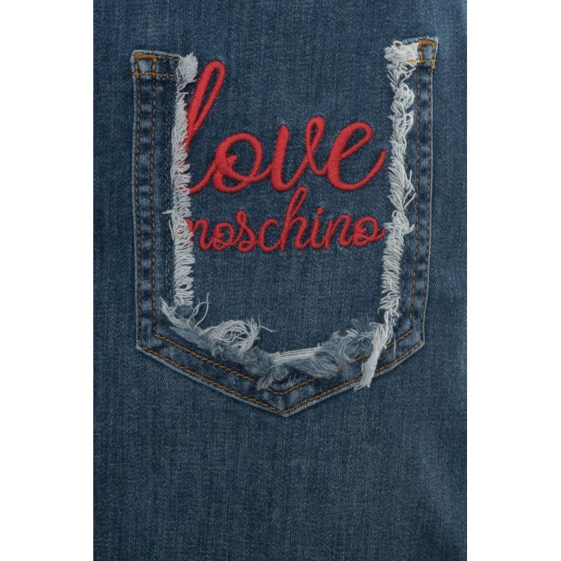 Fashion, accesorii si bijuterii - Femei - Imbracaminte femei - Rochii femei - Rochie din denim Love Moschino WVJ9101, XS INTL, Denim - Infinity.ro