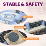 Jucarii, Copii si Bebe - Igiena si ingrijire - Baia bebelusului - Olite si reductoare WC - Reductor Pliabil, Trepte Anti-Derapante, Inaltator pentru WC, Perna Moale Impermeabila, 67.9 x 42.8 x 51.5 cm, Albastru - Infinity.ro