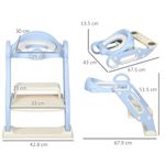 Jucarii, Copii si Bebe - Igiena si ingrijire - Baia bebelusului - Olite si reductoare WC - Reductor Pliabil, Trepte Anti-Derapante, Inaltator pentru WC, Perna Moale Impermeabila, 67.9 x 42.8 x 51.5 cm, Albastru - Infinity.ro