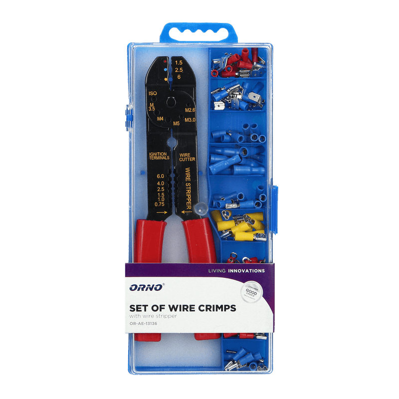 Casa si Gradina - Constructii - Scule de mana si unelte - Accesorii scule de mana - Set cleste dezizolat/taiat/sertizat cablu plus papuci izolatie ORNO OR-AE-13136, multicolor - Infinity.ro