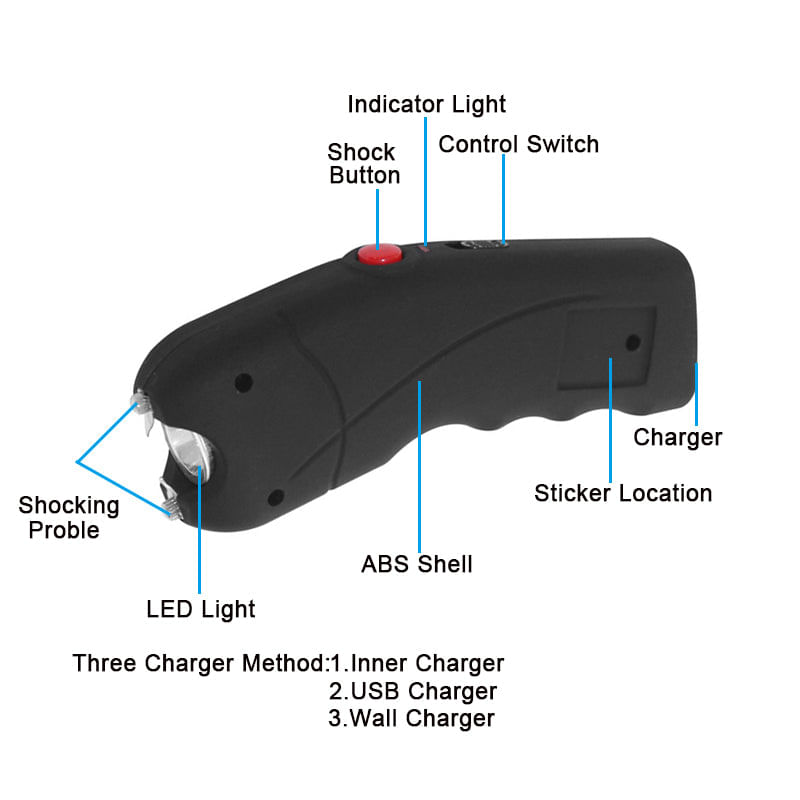 Sport si Outdoor - Sporturi de contact - Produse autoaparare - Electrosoc cu Lanterna MRG MCH23, Pentru Autoaparare, De Buzunar, Legal - Infinity.ro