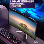 Casa si Gradina - Corpuri si surse de iluminat - Veioze si lampi - Veioze - Lampa LED pentru monitor curbat, lumina RGB Gaming, protectie a ochilor, Reglabila cu 7 culori, touch control, 40 CM - Infinity.ro