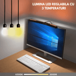 Casa si Gradina - Corpuri si surse de iluminat - Veioze si lampi - Veioze - Lampa LED pentru monitor curbat, lumina RGB Gaming, protectie a ochilor, Reglabila cu 7 culori, touch control, 40 CM - Infinity.ro