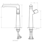 Casa si Gradina - Sanitare - Lavoar baie si accesorii - Baterii sanitare - Baterie cu pipa inalta dreptunghiulara, culoare negru mat - Infinity.ro