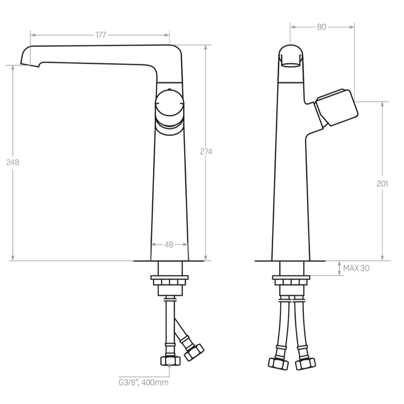 Casa si Gradina - Sanitare - Lavoar baie si accesorii - Baterii sanitare - Baterie cu pipa inalta dreptunghiulara, culoare negru mat - Infinity.ro