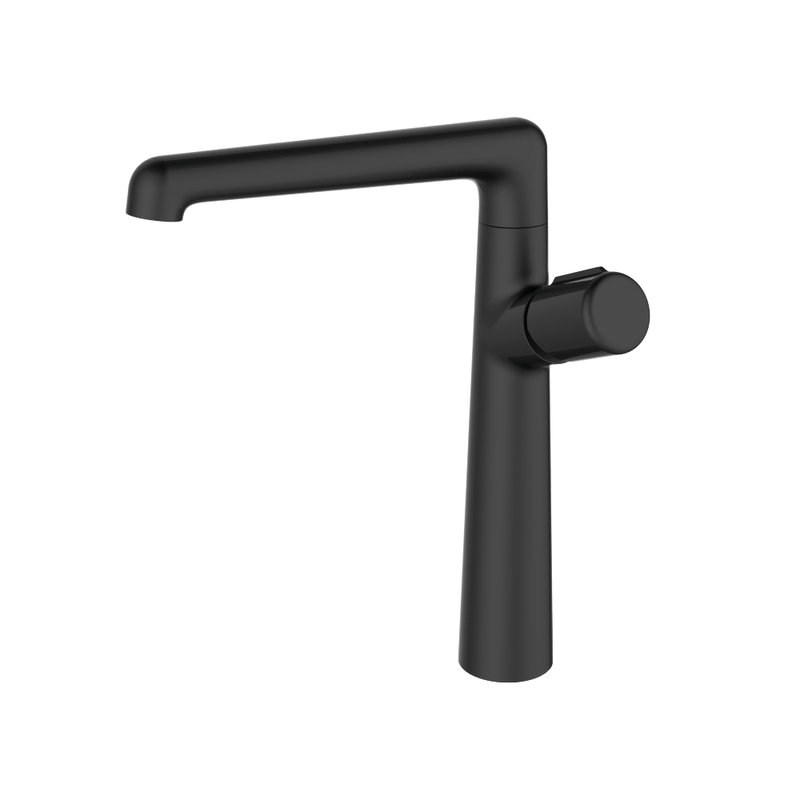 Casa si Gradina - Sanitare - Lavoar baie si accesorii - Baterii sanitare - Baterie cu pipa inalta dreptunghiulara, culoare negru mat - Infinity.ro