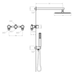 Casa si Gradina - Sanitare - Lavoar baie si accesorii - Baterii sanitare - Set de dus incastrata, baterie incastrata, para fixa rotunda, dubla comanda, negru - Infinity.ro