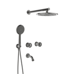 Casa si Gradina - Sanitare - Cazi si cabine de dus - Coloane si seturi de dus - Sistem incastrat baterie de cada cu coloana dus Laveo MURO, grafit periat - Infinity.ro