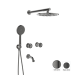 Casa si Gradina - Sanitare - Cazi si cabine de dus - Coloane si seturi de dus - Sistem incastrat baterie de cada cu coloana dus Laveo MURO, grafit periat - Infinity.ro