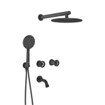 Casa si Gradina - Sanitare - Cazi si cabine de dus - Coloane si seturi de dus - Sistem incastrat baterie de cada cu coloana dus Laveo MURO, negru satinat - Infinity.ro