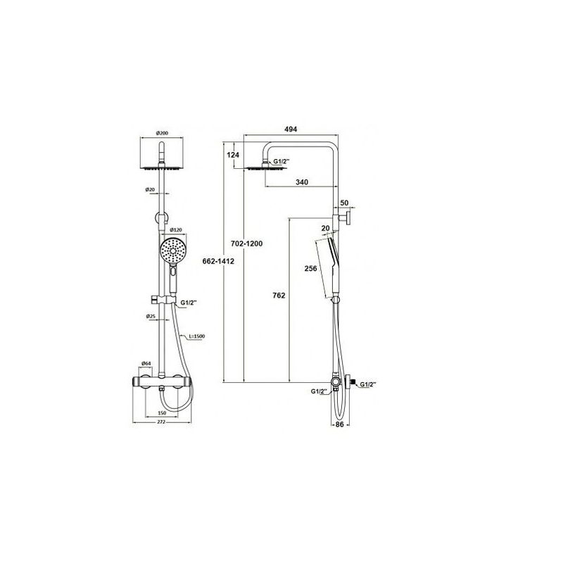 Casa si Gradina - Sanitare - Cazi si cabine de dus - Coloane si seturi de dus - Coloana cu baterie de dus - Infinity.ro