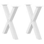 Casa si Gradina - Mobilier - Feronerie si accesorii mobila - Picioare pentru masa in forma de X, 2 buc alb 70x(72-73) cm otel, mărime 70x(72-73) cm (80 mm) - Infinity.ro