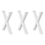 Casa si Gradina - Mobilier - Feronerie si accesorii mobila - Picioare de masa in forma de X 3 buc alb 70x(72-73) cm otel - Infinity.ro