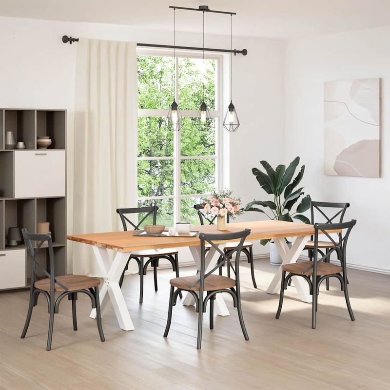 Casa si Gradina - Mobilier - Feronerie si accesorii mobila - Picioare de masa in forma de X 3 buc alb 70x(72-73) cm otel - Infinity.ro